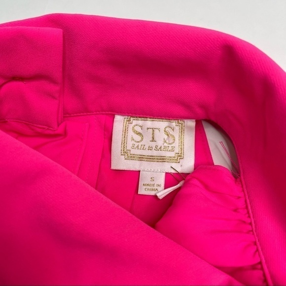 NEW Sail To Sable Barbie Pink 60s Retro Button Cowl Neck Sleeveless Mini Dress - Picture 4 of 15